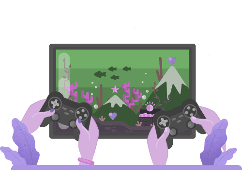 clipart image of two sets of hands holding gaming controllers.