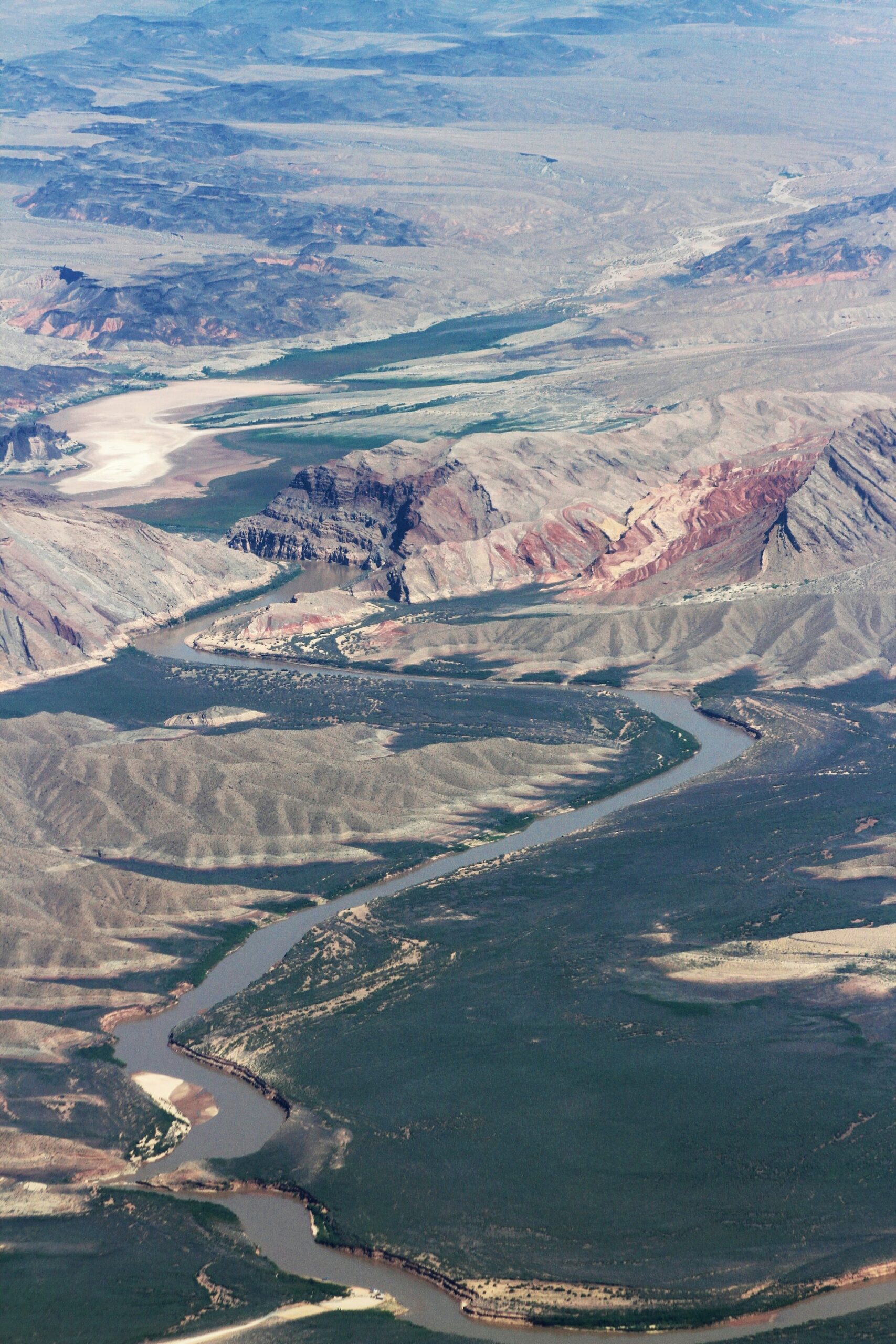 Aerial view of mountains near North Las Vegas, Nevada.