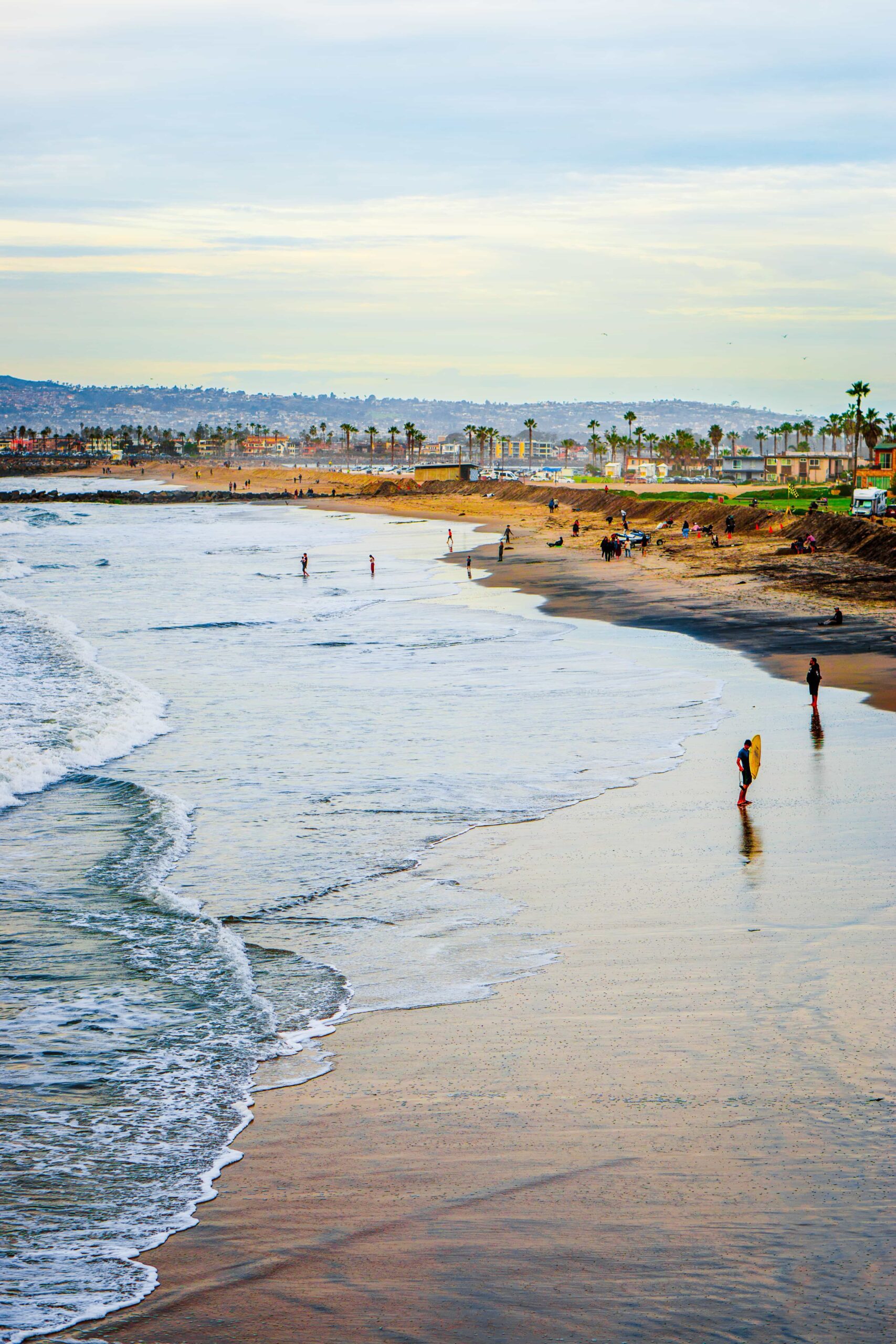 San Diego, California skyline and beach.