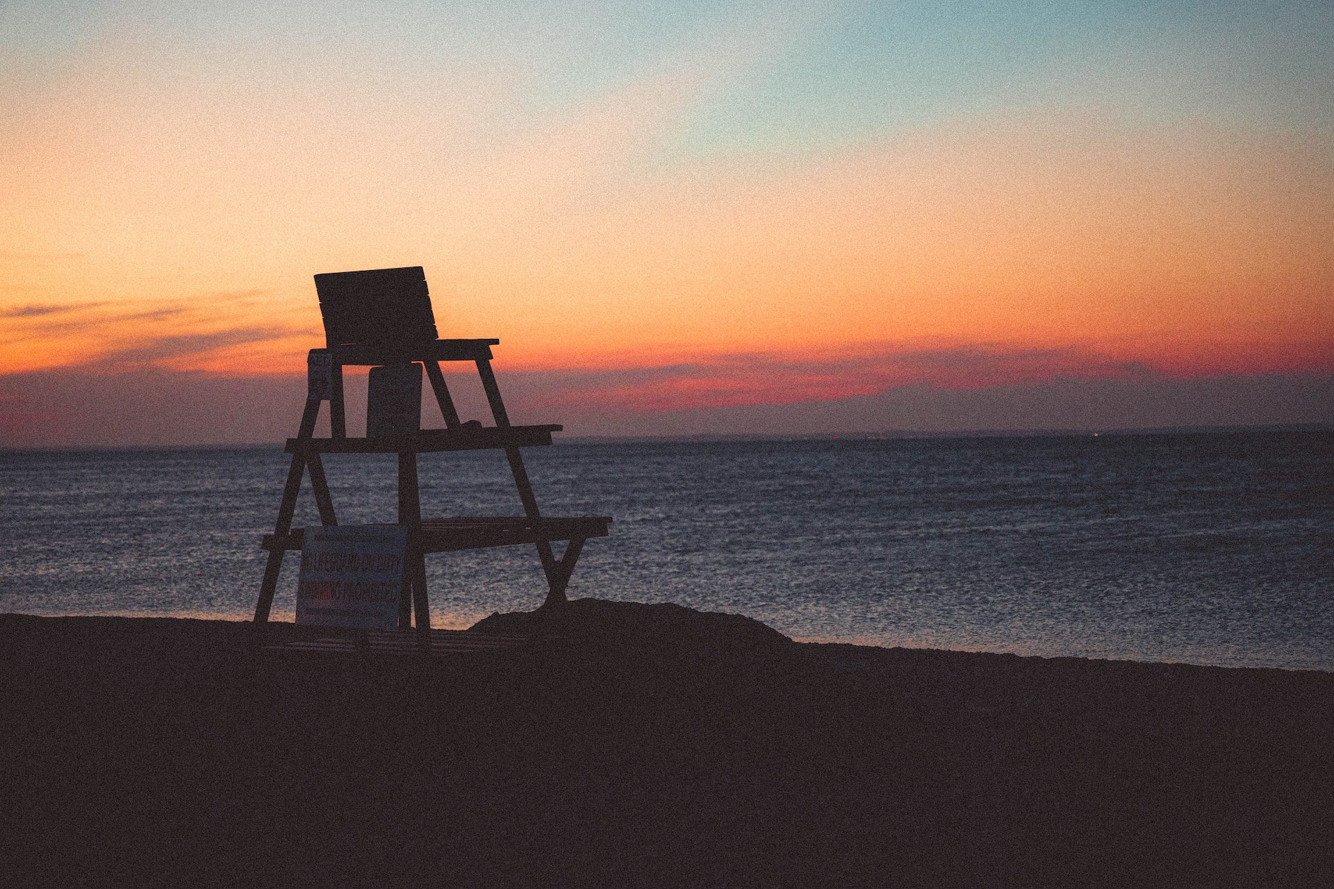 Chair at Cedar Beach in Brookhaven, New York.