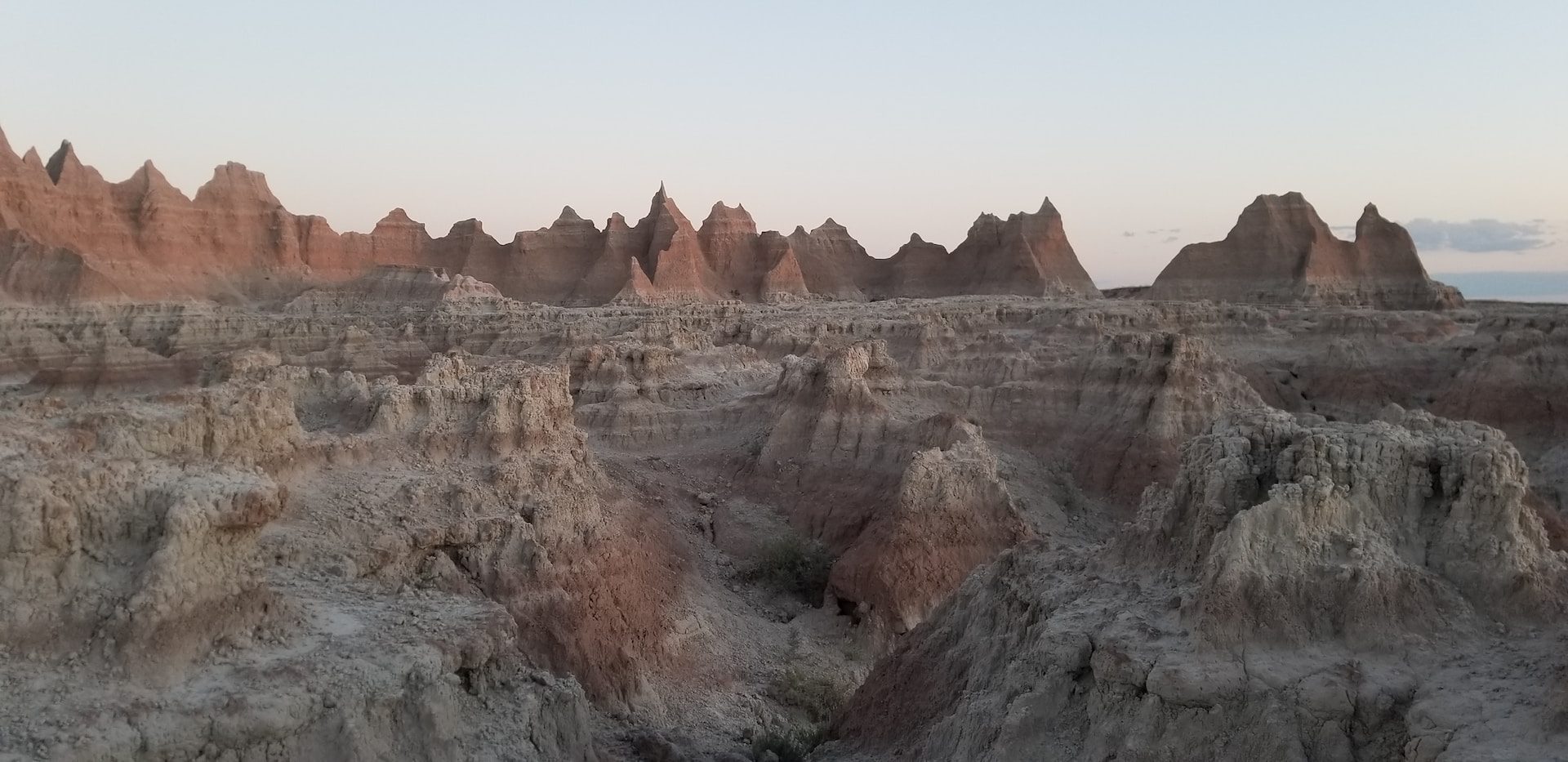 Large group of rock formations in the desert near Sioux Falls, South Dakota.