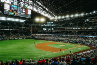 Baseball stadium for the Rangers in Arlington, Texas.