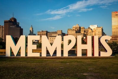 White Memphis sign in Memphis, Tennessee.