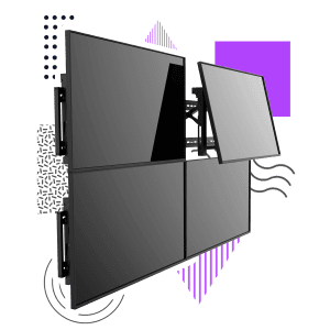 Stylized graphic of video wall installation