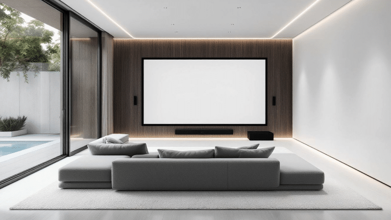 cozy tv room with hometeather