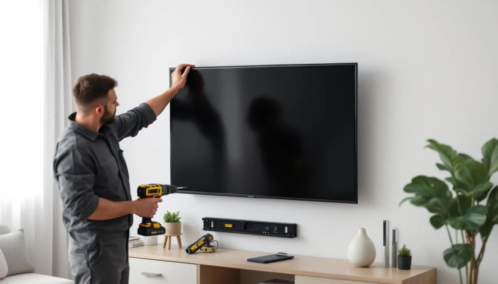 mounting a tv with powerful tools