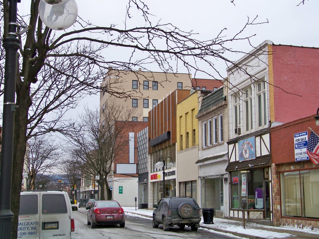 street during winter in New Kesington, Pennsylvania