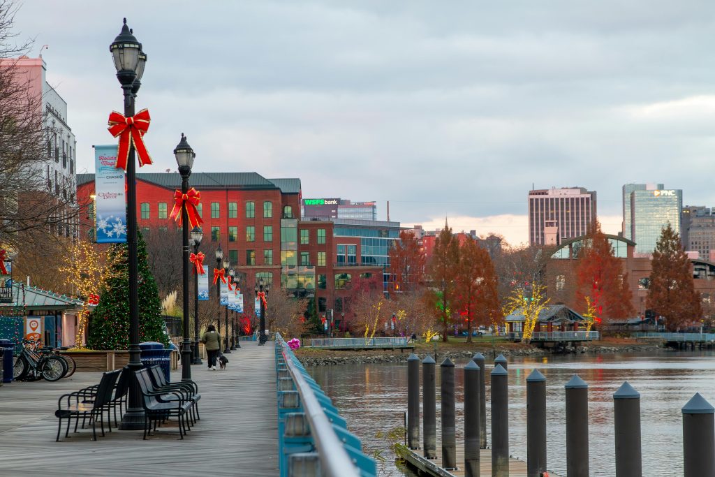 street of Wilmington during Christmas season