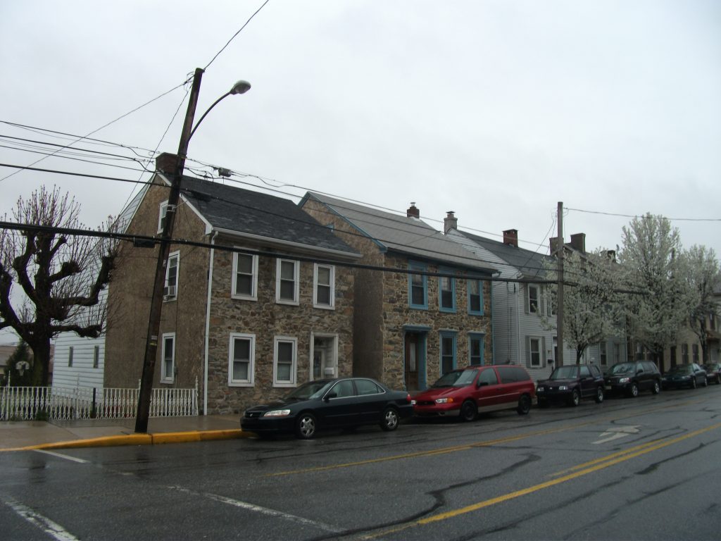 suburban street in Macungie, PA