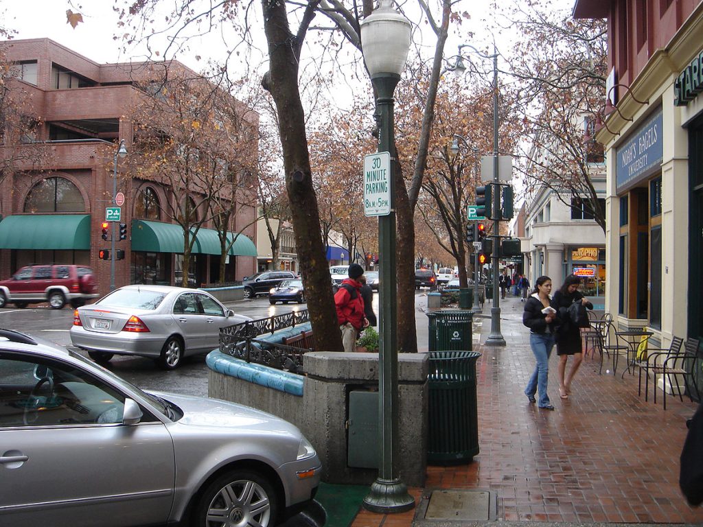 downtown in Palo Alto, CA