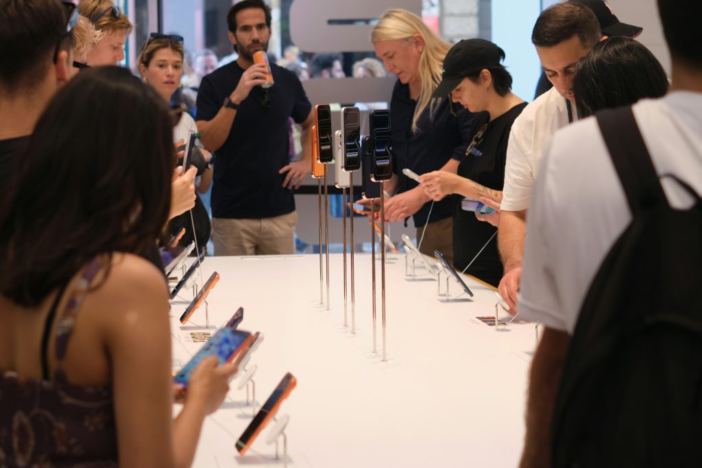 people in tech store
