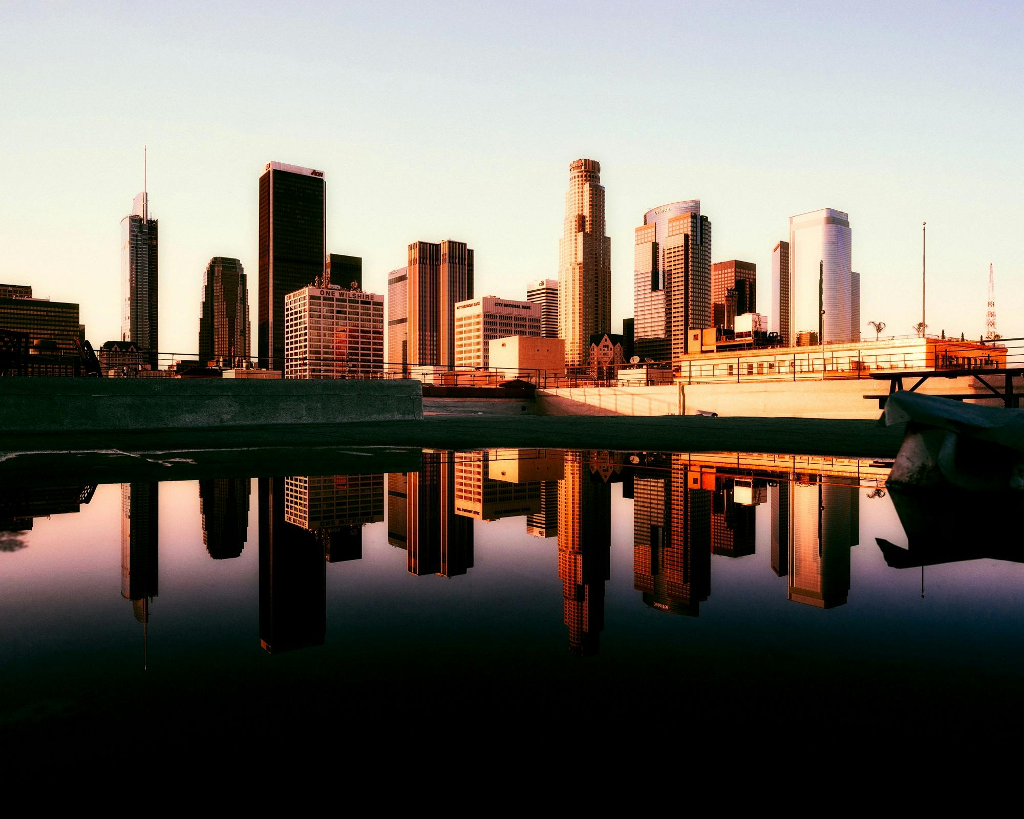 view of Los Angeles at sunset