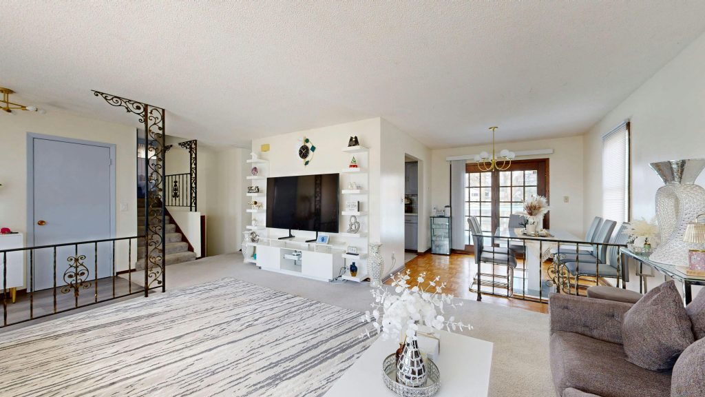 tv mounted in home