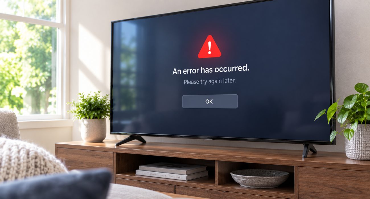 TV displaying an error message after a Firestick app installation problem