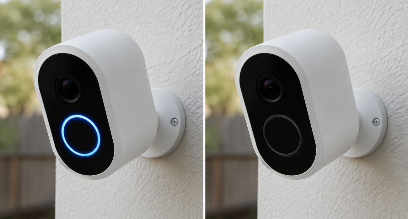 Ring camera showing the difference between active and inactive status before choosing a shutdown method