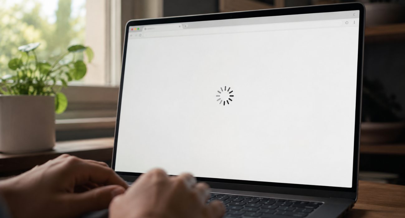 Why is nothing loading on my computer? Laptop browser stuck on a loading spinner.