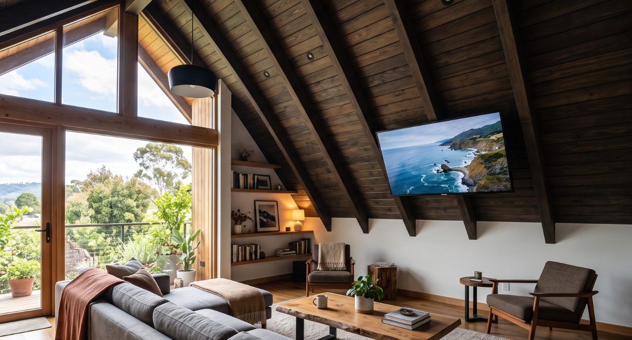 how to mount a tv on a slanted ceiling
