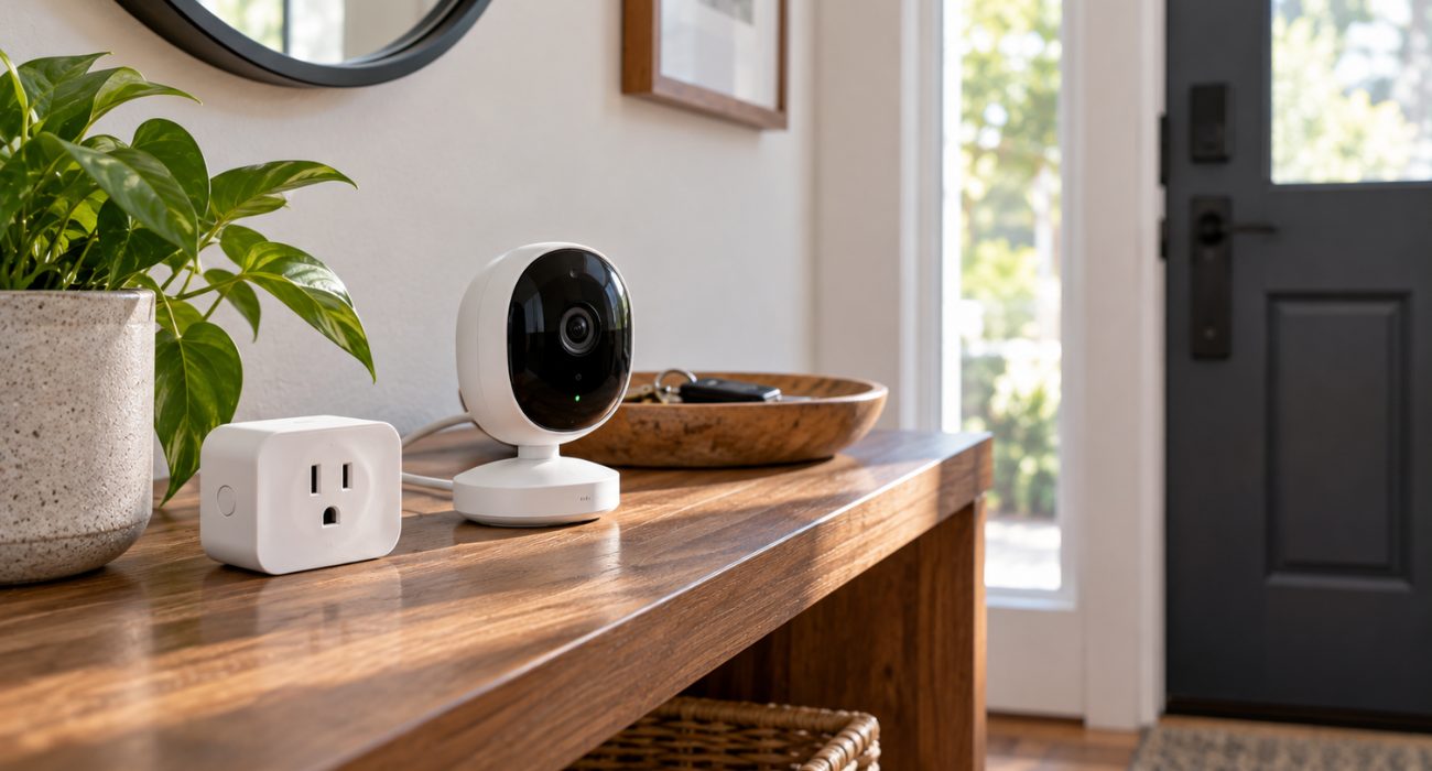 Smart plug and security camera that may use the 2.4 GHz WiFi band